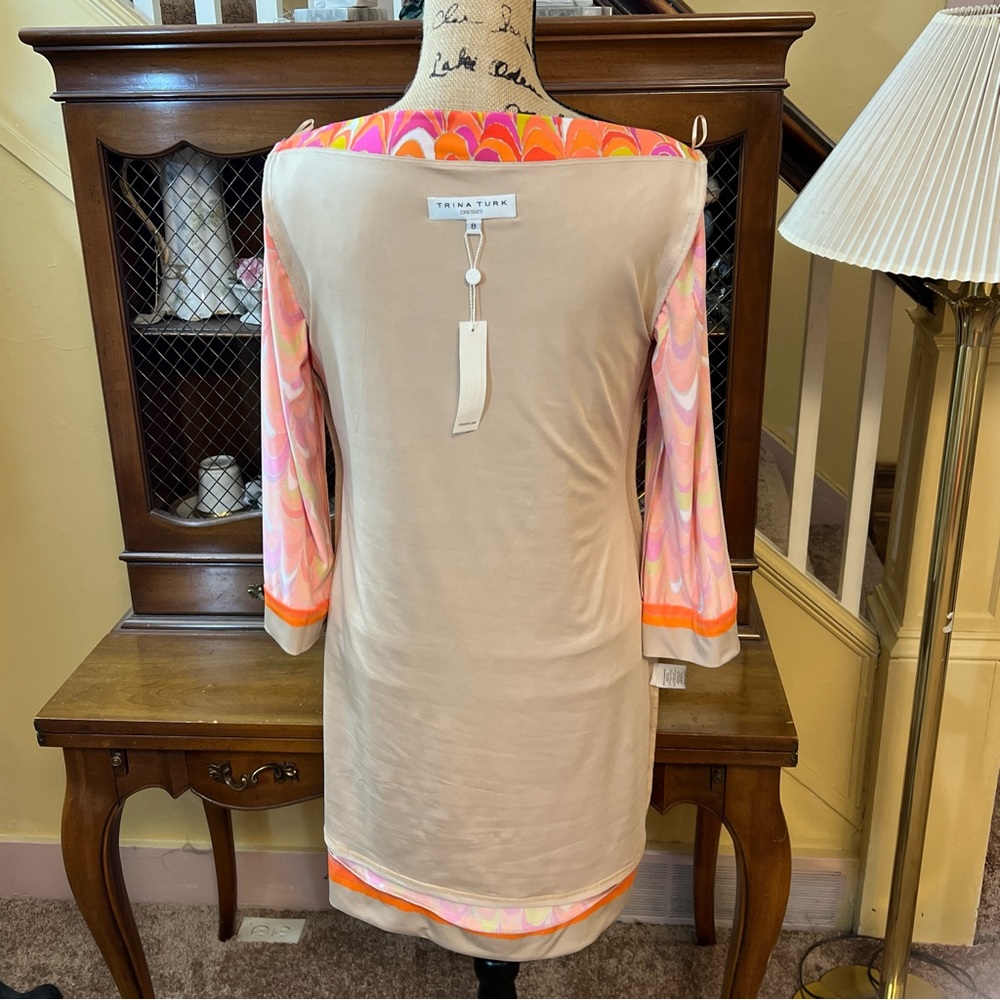 ❤️Trina Turk NWT Multi-Colored Boatneck Dress.  Size 8. - Picture 5 of 7